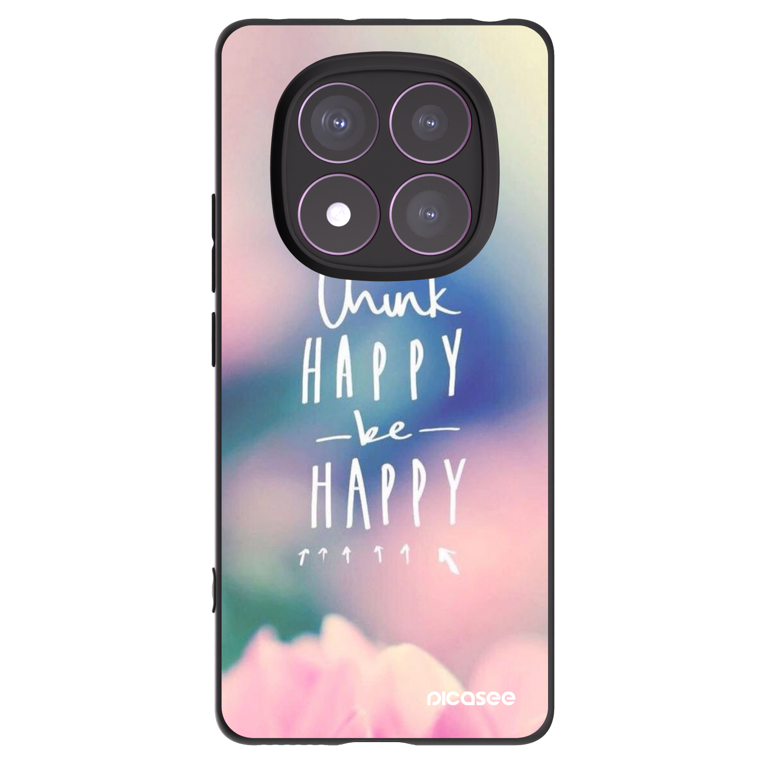 Picasee fekete szilikon tok az alábbi mobiltelefonokra Xiaomi Redmi Note 14 Pro 4G - Think happy be happy