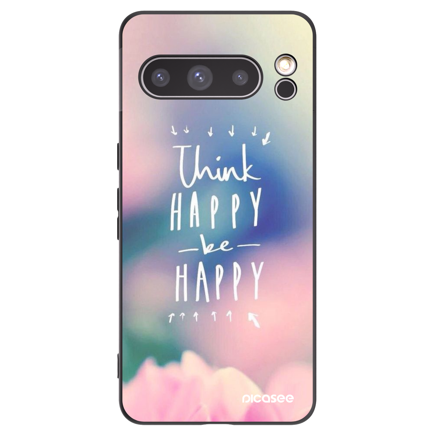 Picasee fekete szilikon tok az alábbi mobiltelefonokra Google Pixel 8 Pro - Think happy be happy