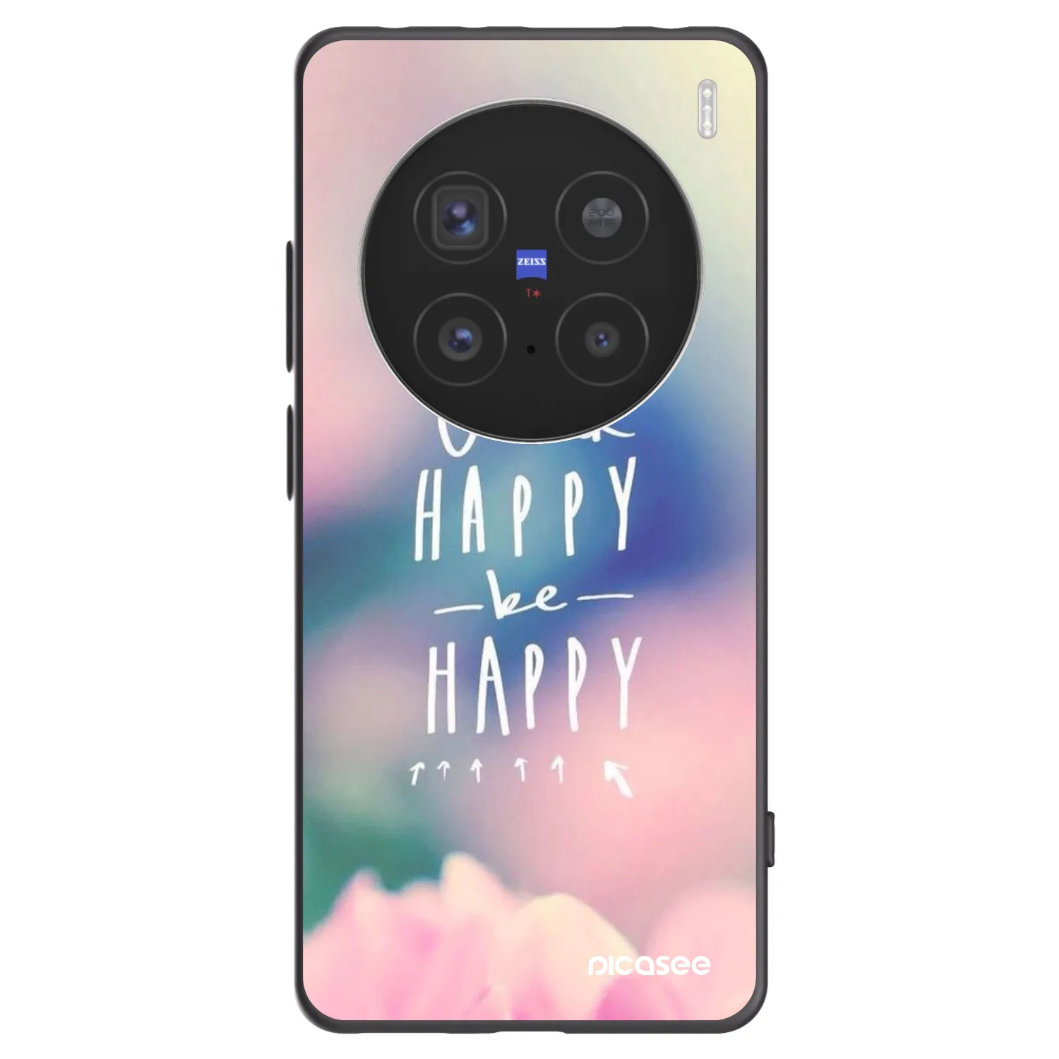 Picasee fekete szilikon tok az alábbi mobiltelefonokra Vivo X200 Pro - Think happy be happy
