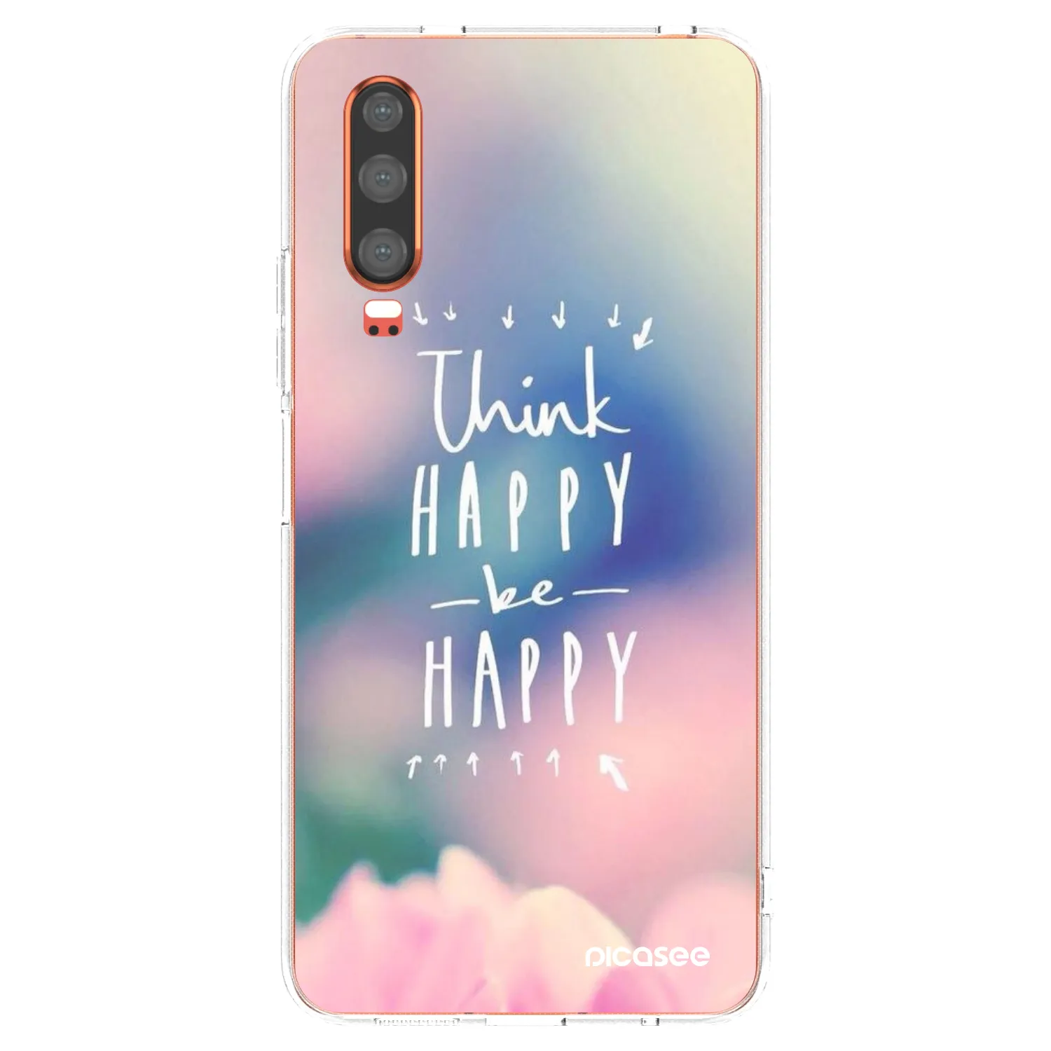 Picasee átlátszó szilikon tok az alábbi mobiltelefonokra Huawei P30 - Think happy be happy