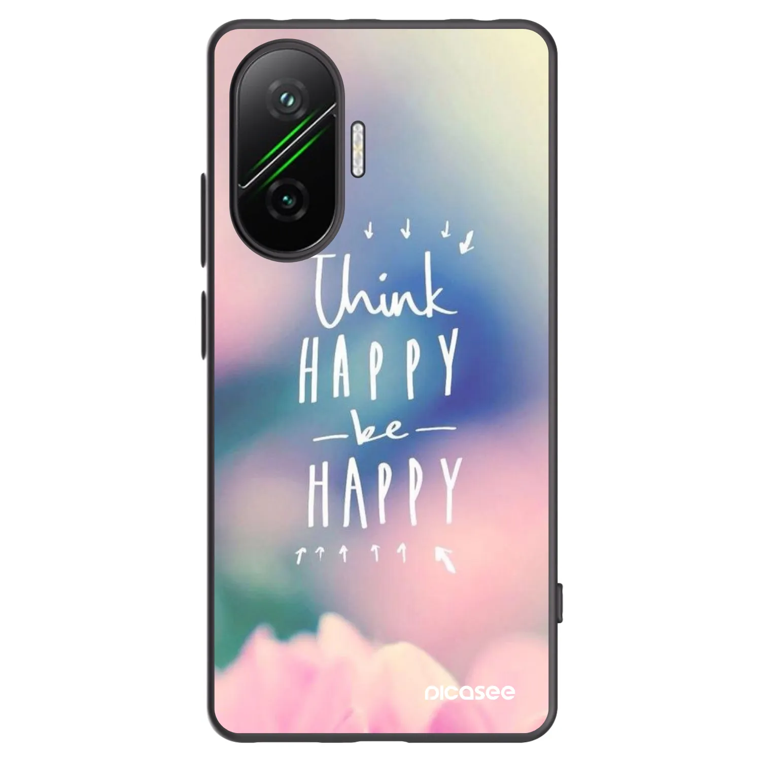 Picasee fekete szilikon tok az alábbi mobiltelefonokra Xiaomi Poco F7 5G - Think happy be happy