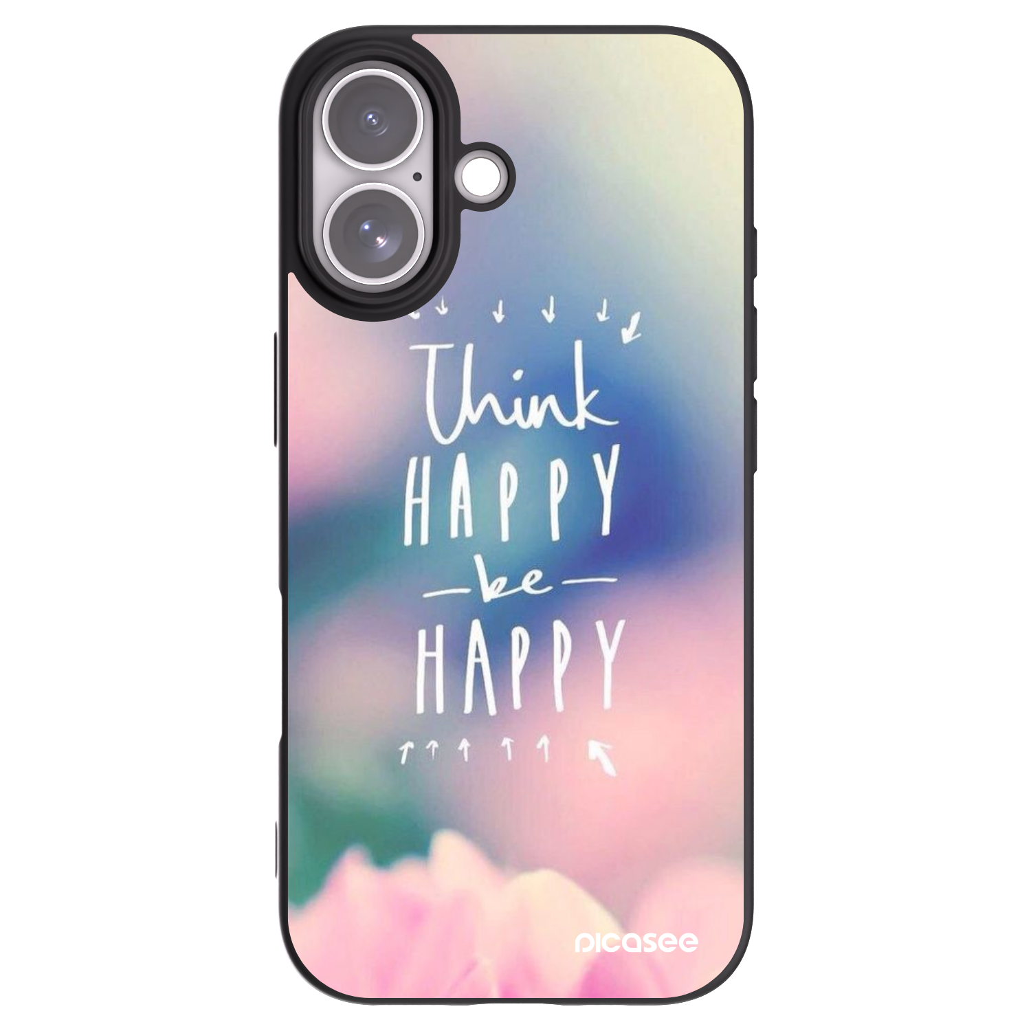 Picasee fekete szilikon tok az alábbi mobiltelefonokra Apple iPhone 17 - Think happy be happy
