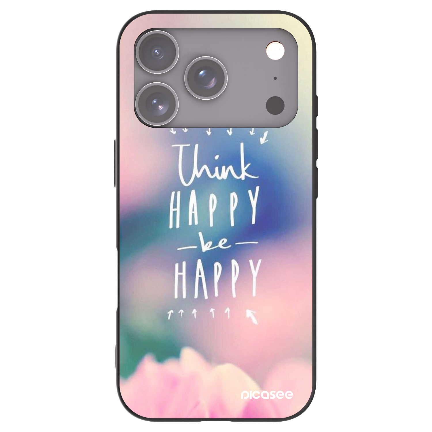 Picasee fekete szilikon tok az alábbi mobiltelefonokra Apple iPhone 17 Pro - Think happy be happy