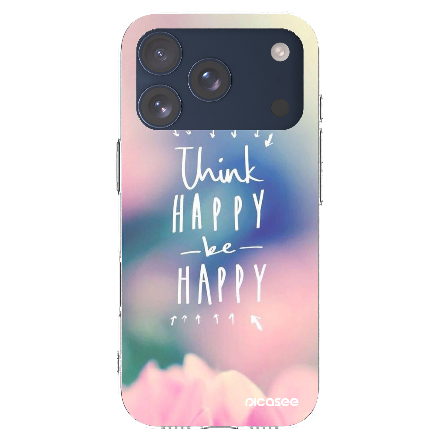 Picasee átlátszó szilikon tok az alábbi mobiltelefonokra Apple iPhone 17 Pro - Think happy be happy
