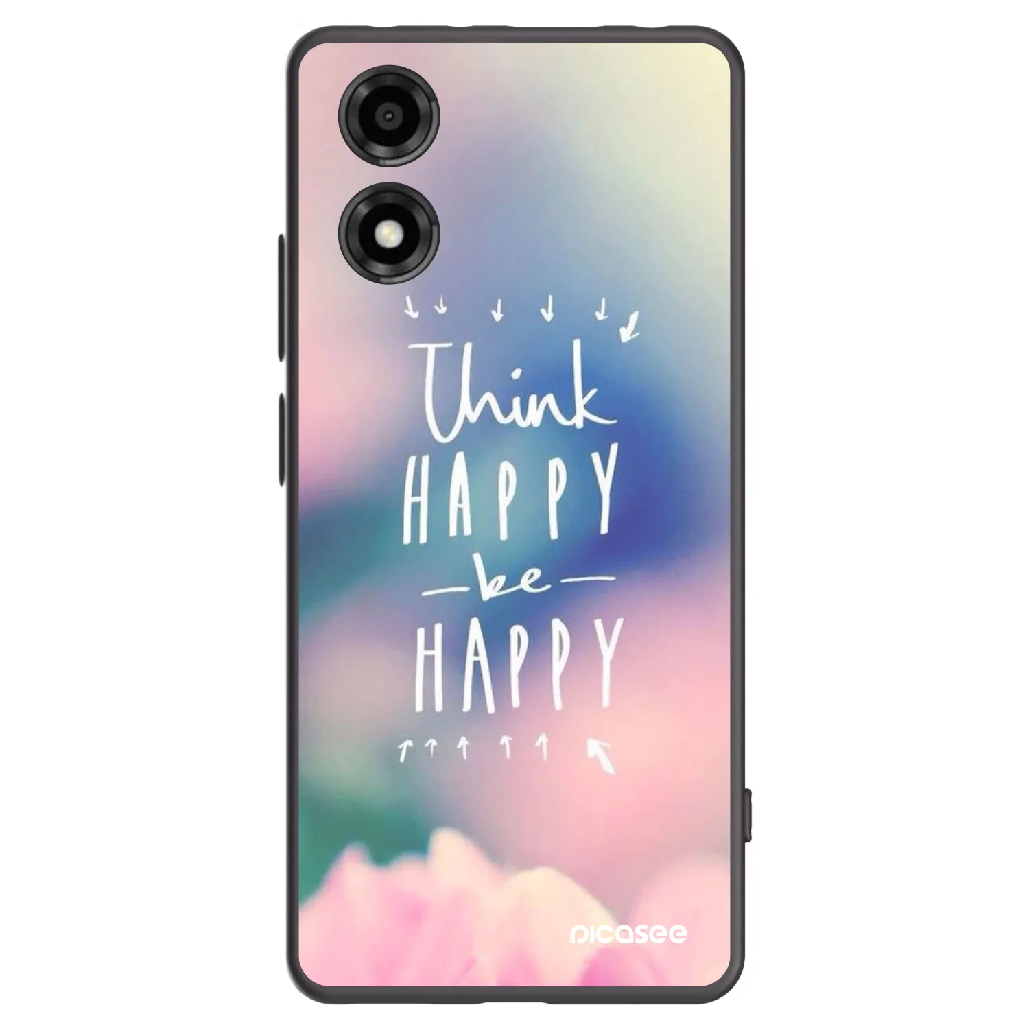 Picasee fekete szilikon tok az alábbi mobiltelefonokra Motorola Moto E14 - Think happy be happy