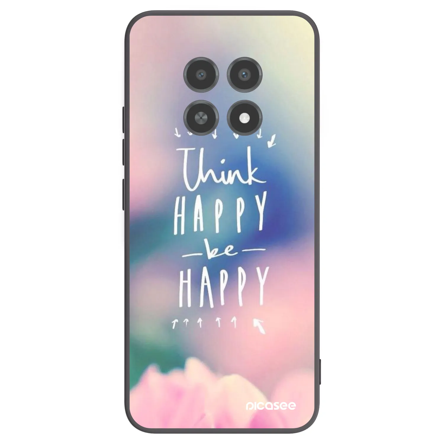 Picasee fekete szilikon tok az alábbi mobiltelefonokra Realme 12X - Think happy be happy