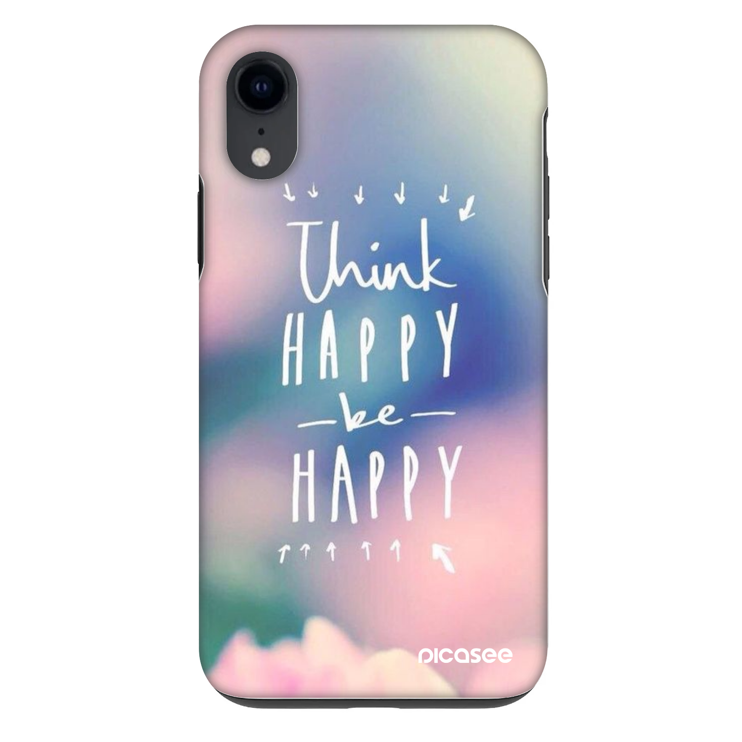 Picasee Fashion Case Apple iPhone XR - Think happy be happy