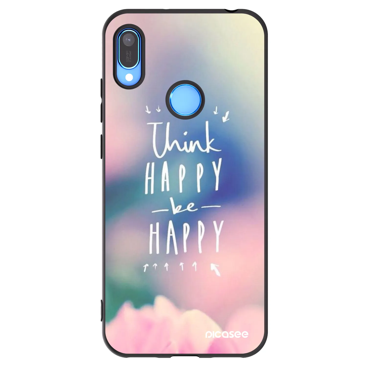 Picasee fekete szilikon tok az alábbi mobiltelefonokra Huawei Y6 2019 - Think happy be happy
