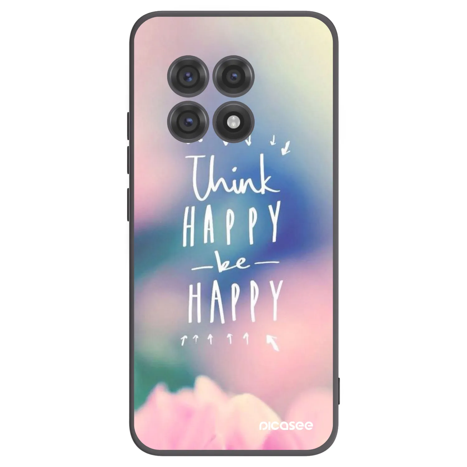 Picasee fekete szilikon tok az alábbi mobiltelefonokra OnePlus 13R 5G - Think happy be happy