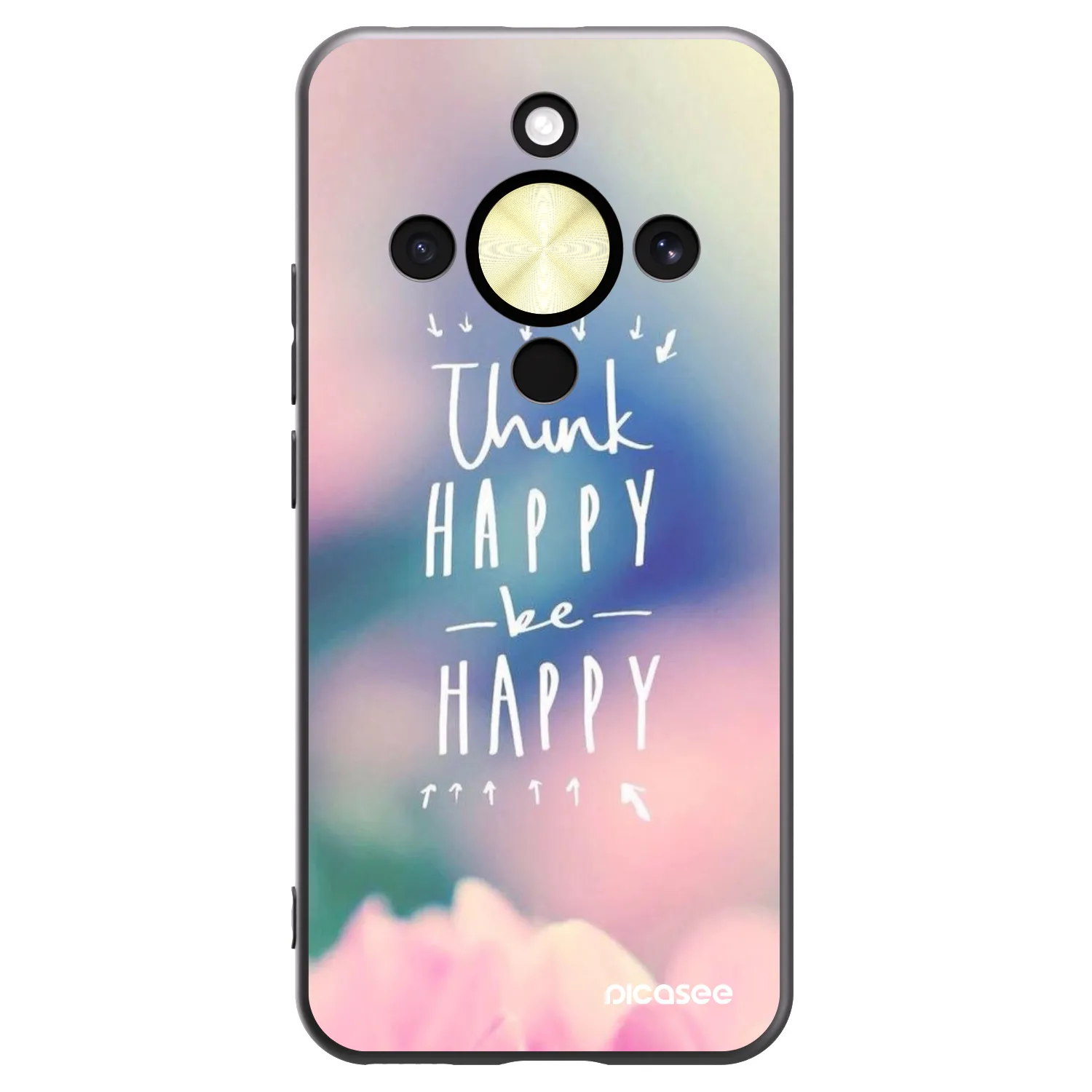 Picasee fekete szilikon tok az alábbi mobiltelefonokra Honor Magic8 Lite 5G - Think happy be happy