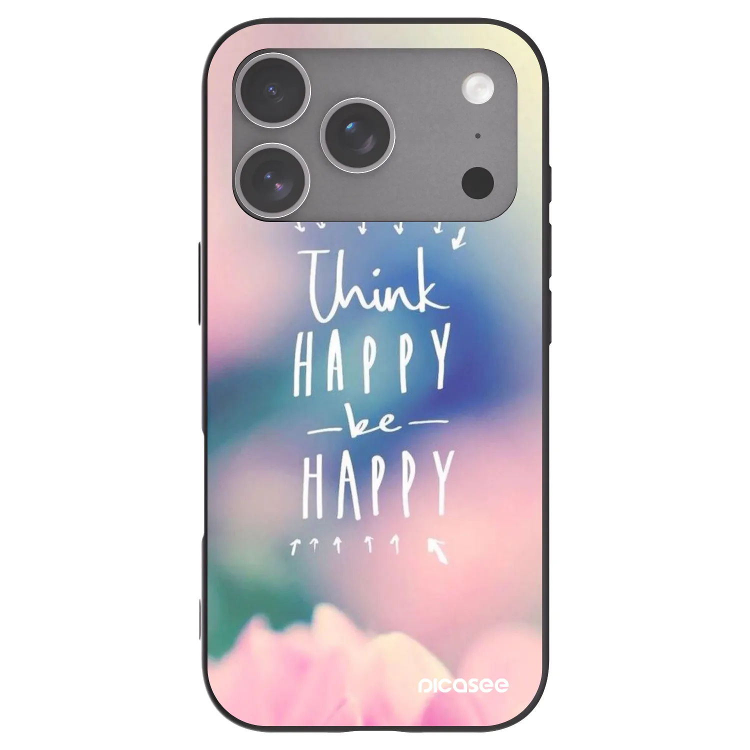Picasee fekete szilikon tok az alábbi mobiltelefonokra Apple iPhone 18 Pro - Think happy be happy