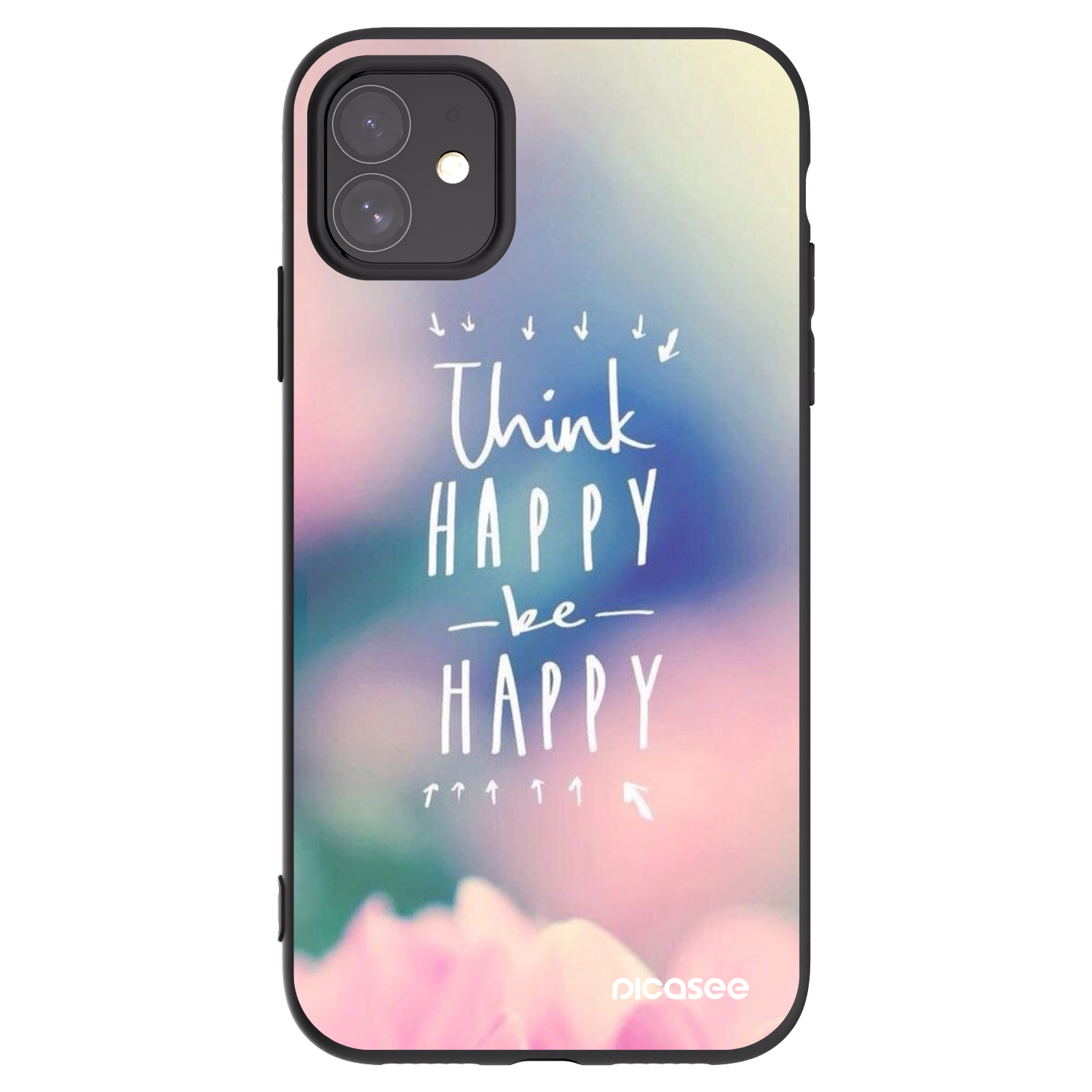 Picasee fekete szilikon tok az alábbi mobiltelefonokra Apple iPhone 11 - Think happy be happy