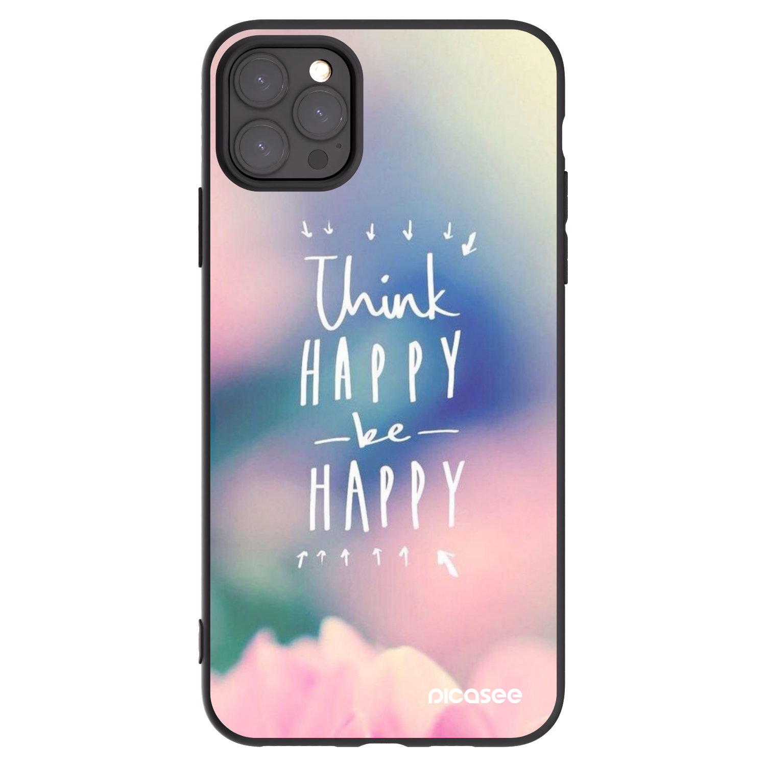 Picasee fekete szilikon tok az alábbi mobiltelefonokra Apple iPhone 11 Pro Max - Think happy be happy