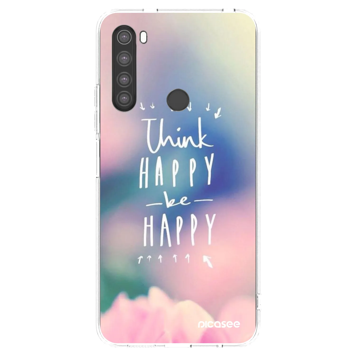 Picasee átlátszó szilikon tok az alábbi mobiltelefonokra Xiaomi Redmi Note 8 - Think happy be happy