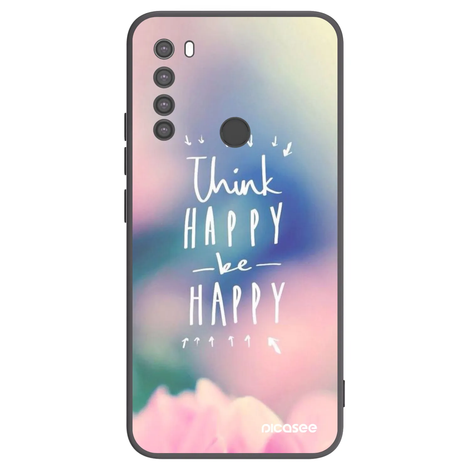 Picasee fekete szilikon tok az alábbi mobiltelefonokra Xiaomi Redmi Note 8 - Think happy be happy
