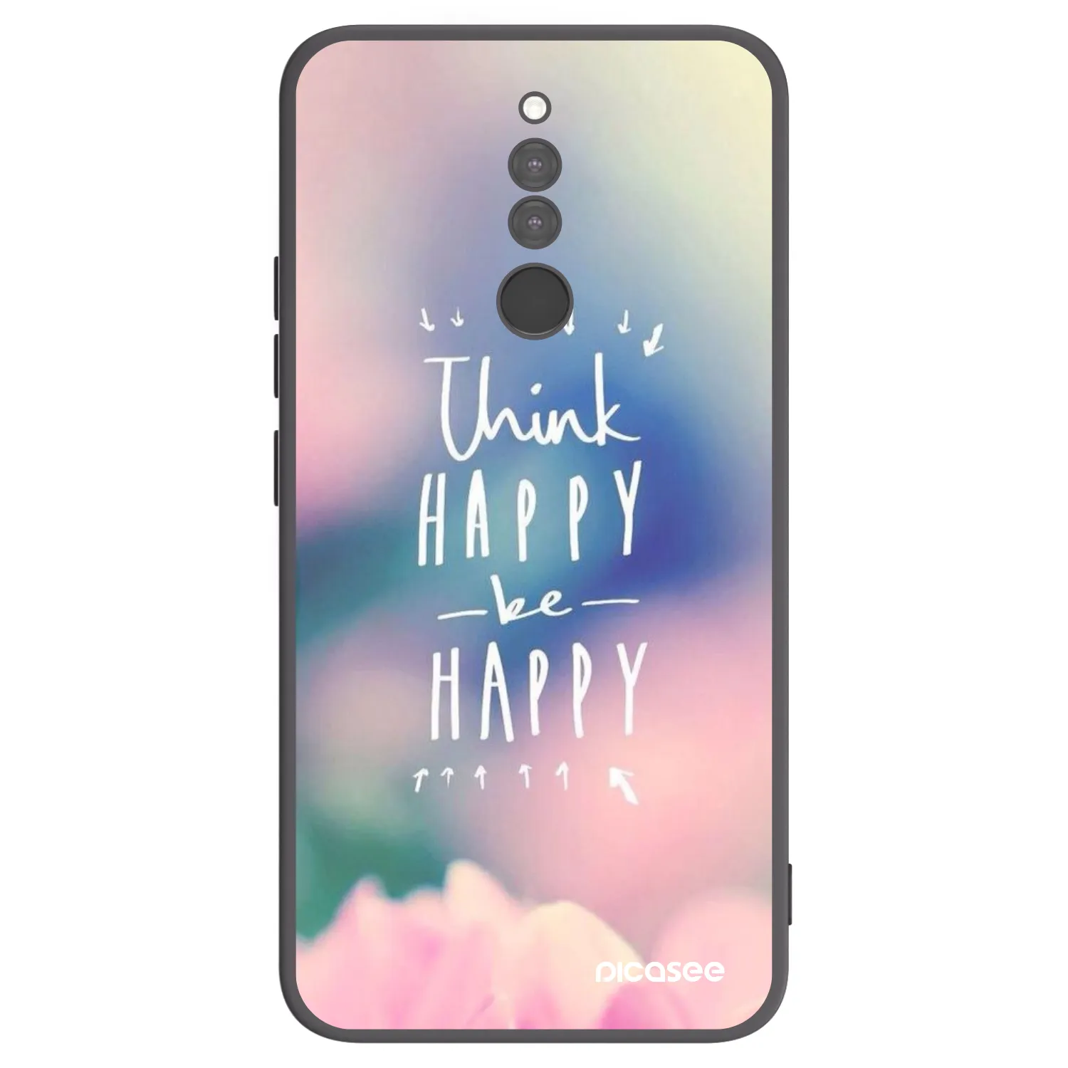 Picasee fekete szilikon tok az alábbi mobiltelefonokra Xiaomi Redmi 8 - Think happy be happy