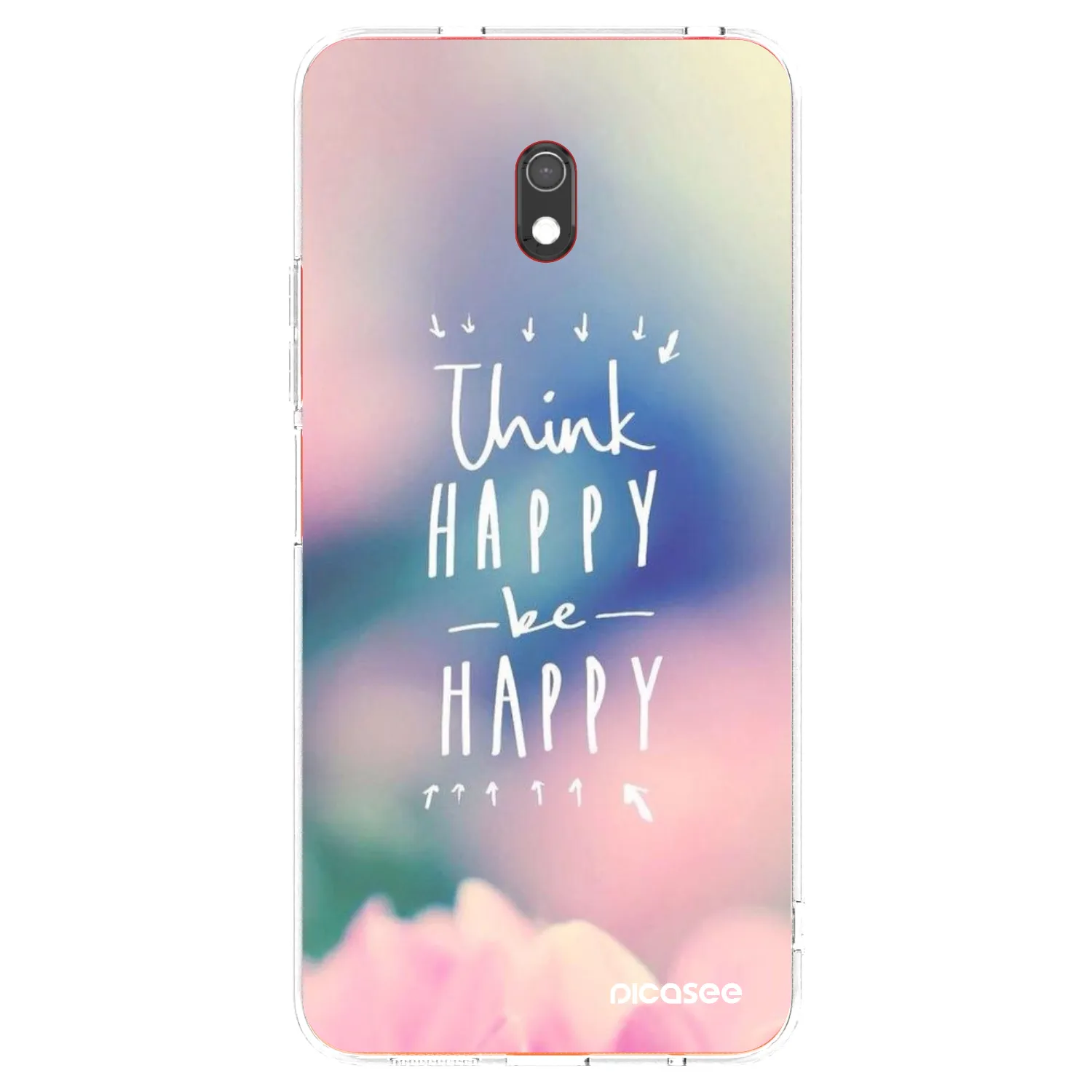 Picasee átlátszó szilikon tok az alábbi mobiltelefonokra Xiaomi Redmi 8A - Think happy be happy