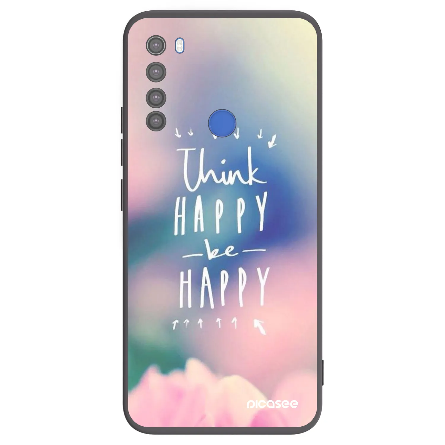 Picasee fekete szilikon tok az alábbi mobiltelefonokra Xiaomi Redmi Note 8T - Think happy be happy