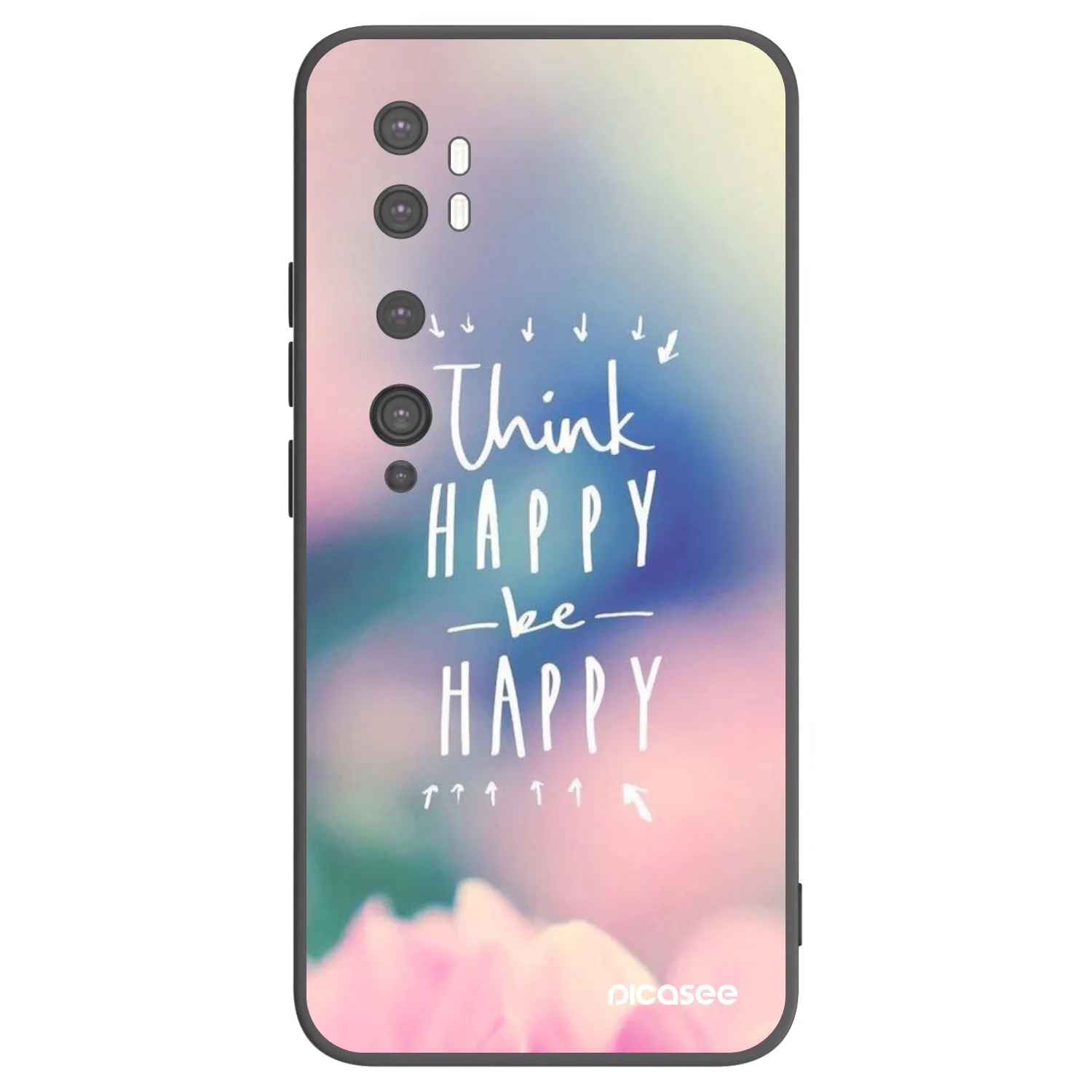 Picasee fekete szilikon tok az alábbi mobiltelefonokra Xiaomi Mi Note 10 (Pro) - Think happy be happy