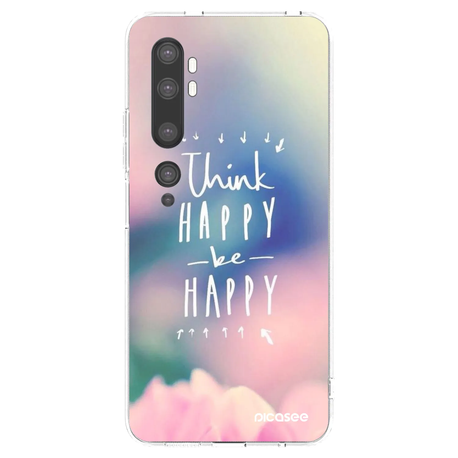 Picasee átlátszó szilikon tok az alábbi mobiltelefonokra Xiaomi Mi Note 10 (Pro) - Think happy be happy