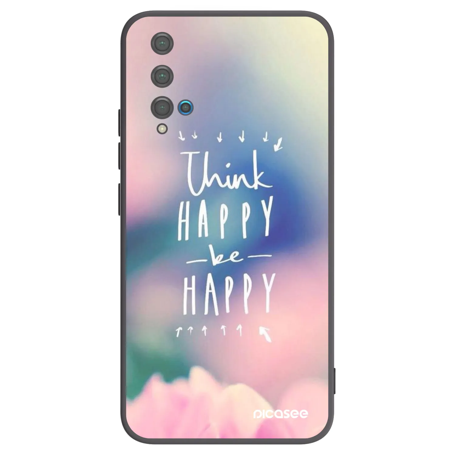 Picasee fekete szilikon tok az alábbi mobiltelefonokra Huawei Nova 5T - Think happy be happy