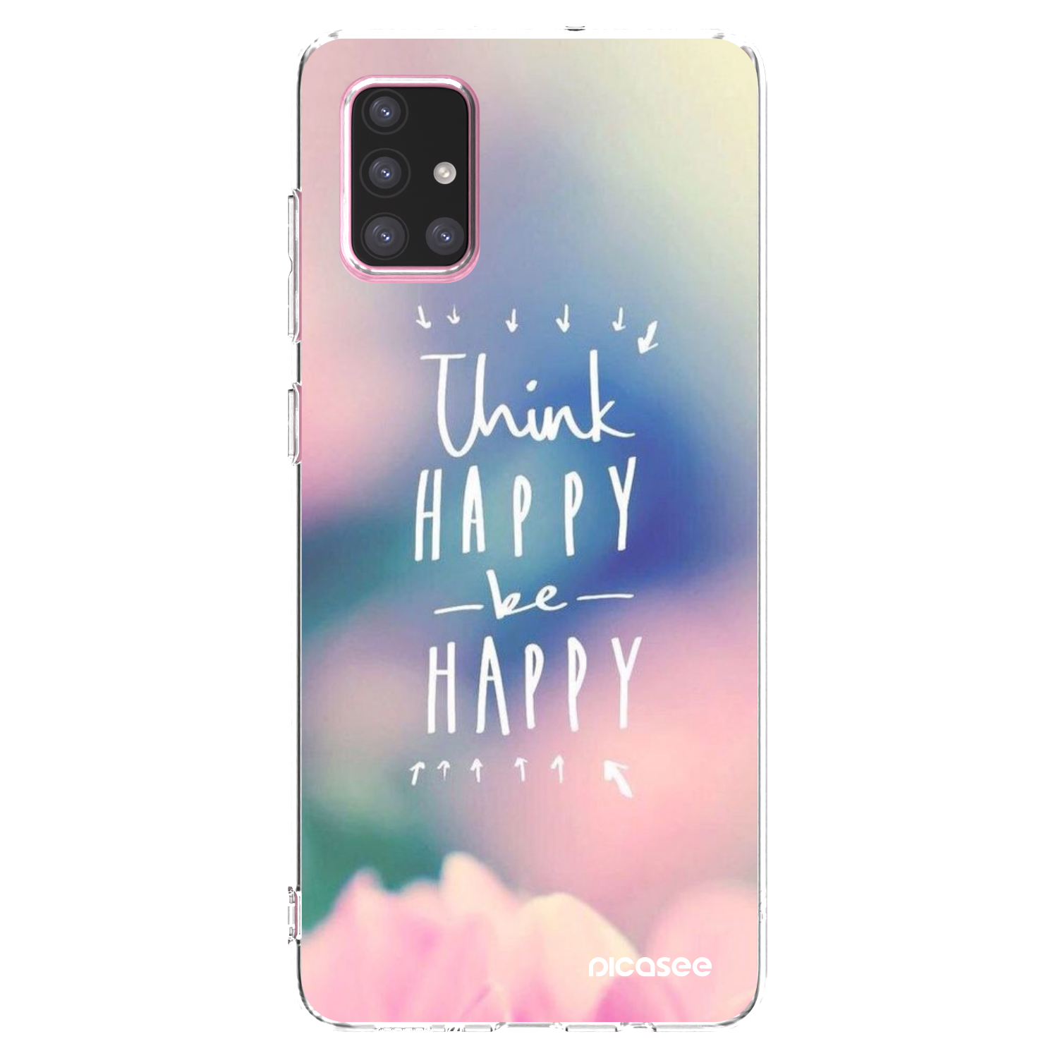 Picasee átlátszó szilikon tok az alábbi mobiltelefonokra Samsung Galaxy A71 A715F - Think happy be happy