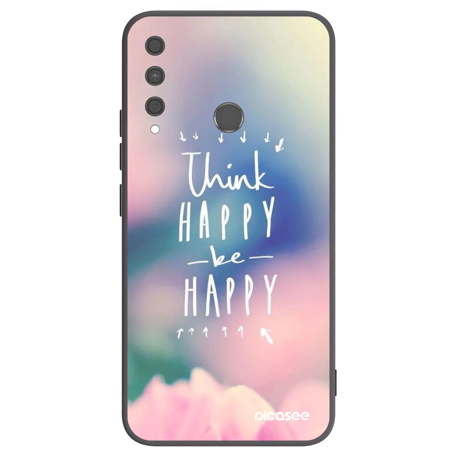 Picasee fekete szilikon tok az alábbi mobiltelefonokra Huawei P40 Lite E - Think happy be happy