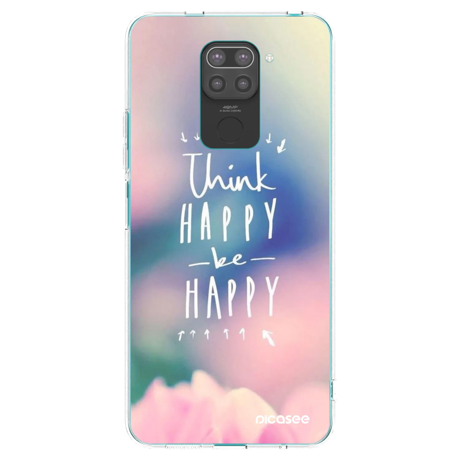 Picasee fekete szilikon tok az alábbi mobiltelefonokra Xiaomi Redmi Note 9 - Think happy be happy
