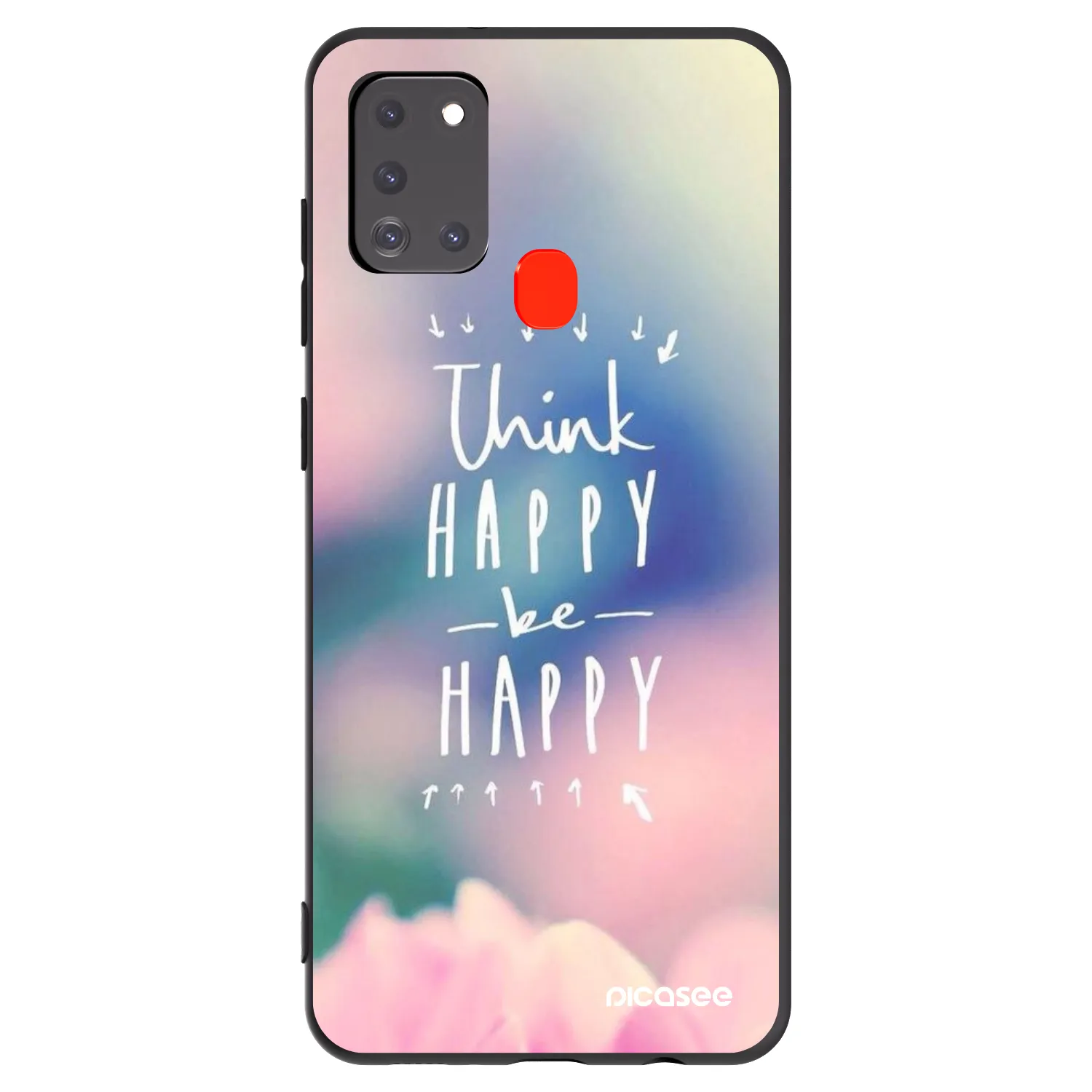 Picasee fekete szilikon tok az alábbi mobiltelefonokra Samsung Galaxy A21s - Think happy be happy