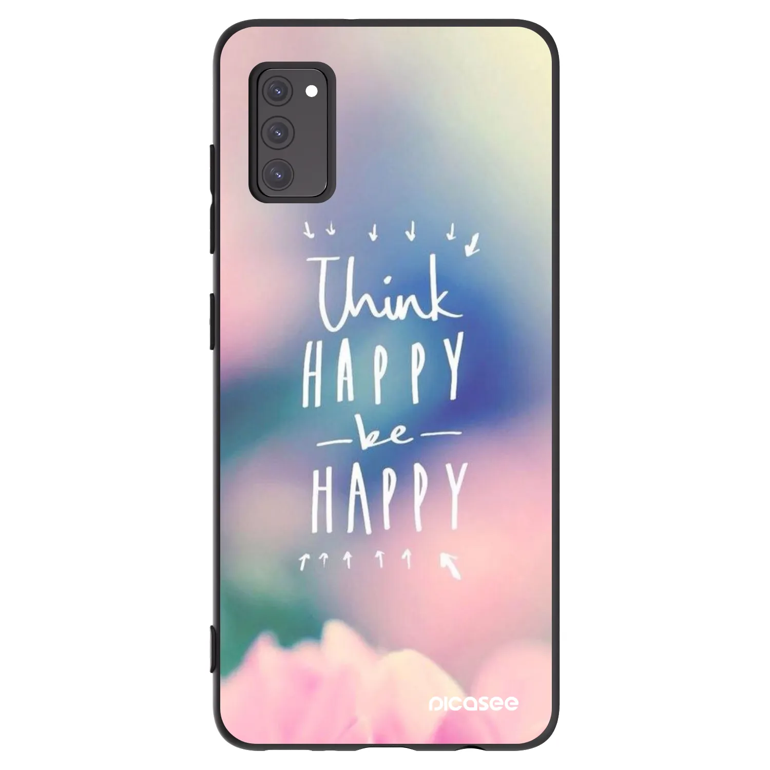 Picasee fekete szilikon tok az alábbi mobiltelefonokra Samsung Galaxy A41 A415F - Think happy be happy