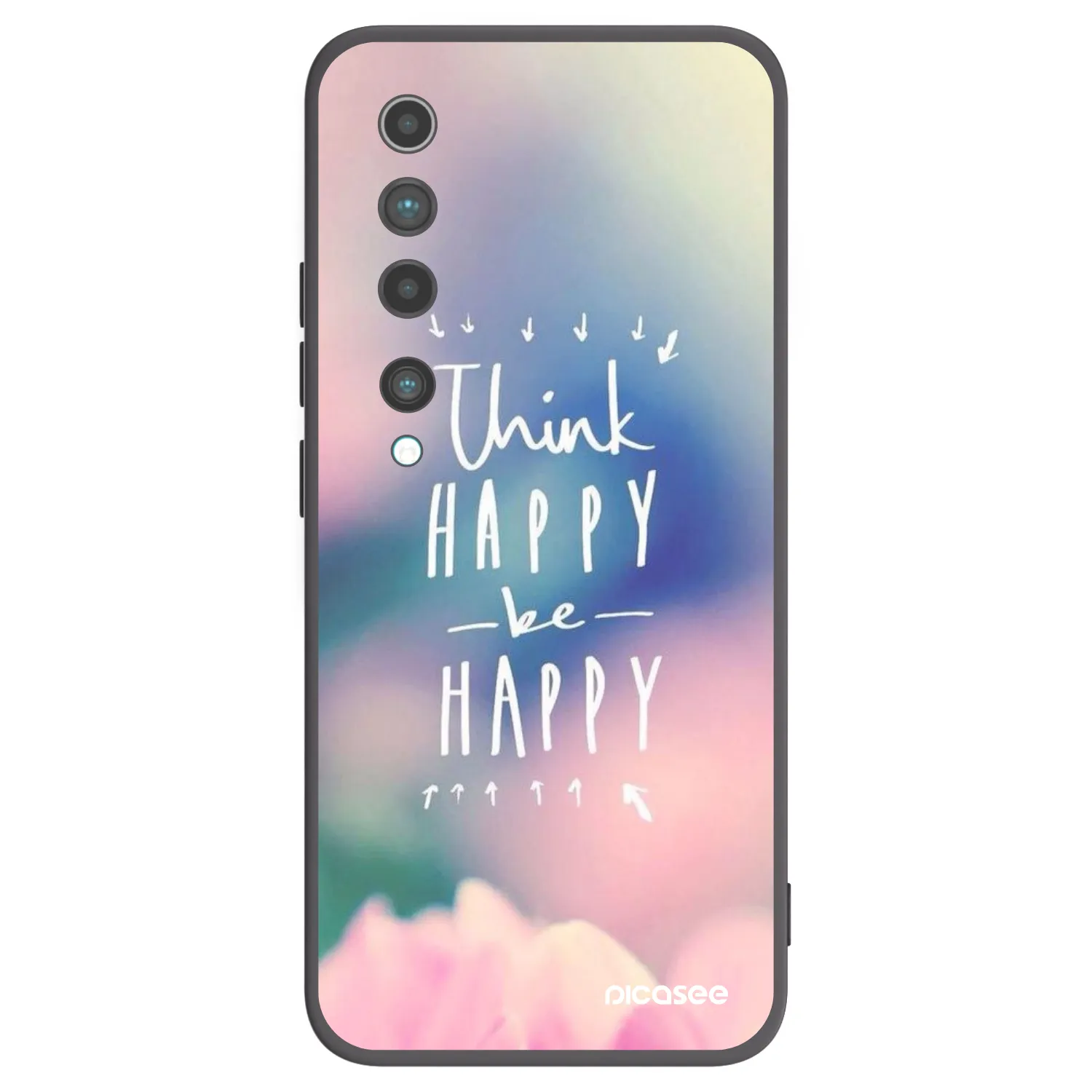 Picasee fekete szilikon tok az alábbi mobiltelefonokra Xiaomi Mi 10 - Think happy be happy