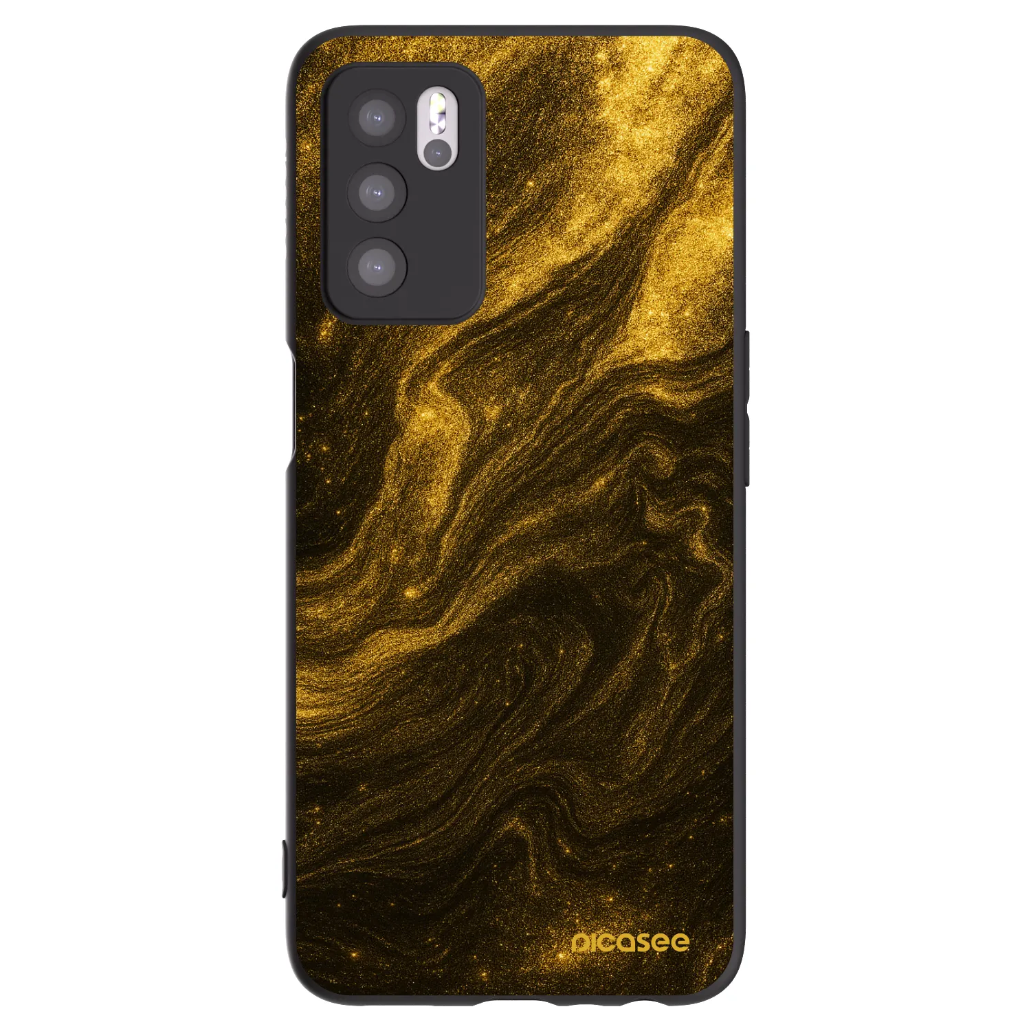 Picasee fekete szilikon tok az alábbi mobiltelefonokra OPPO A16s - Black