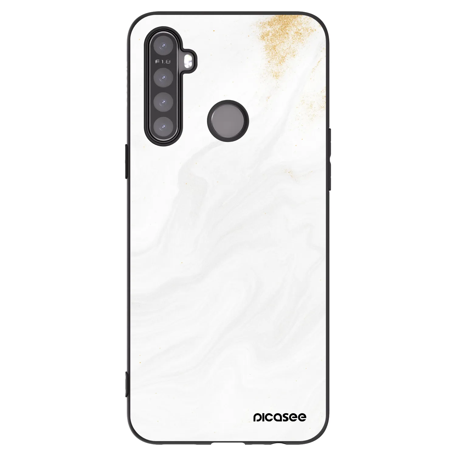 Picasee fekete szilikon tok az alábbi mobiltelefonokra Realme 6i - White