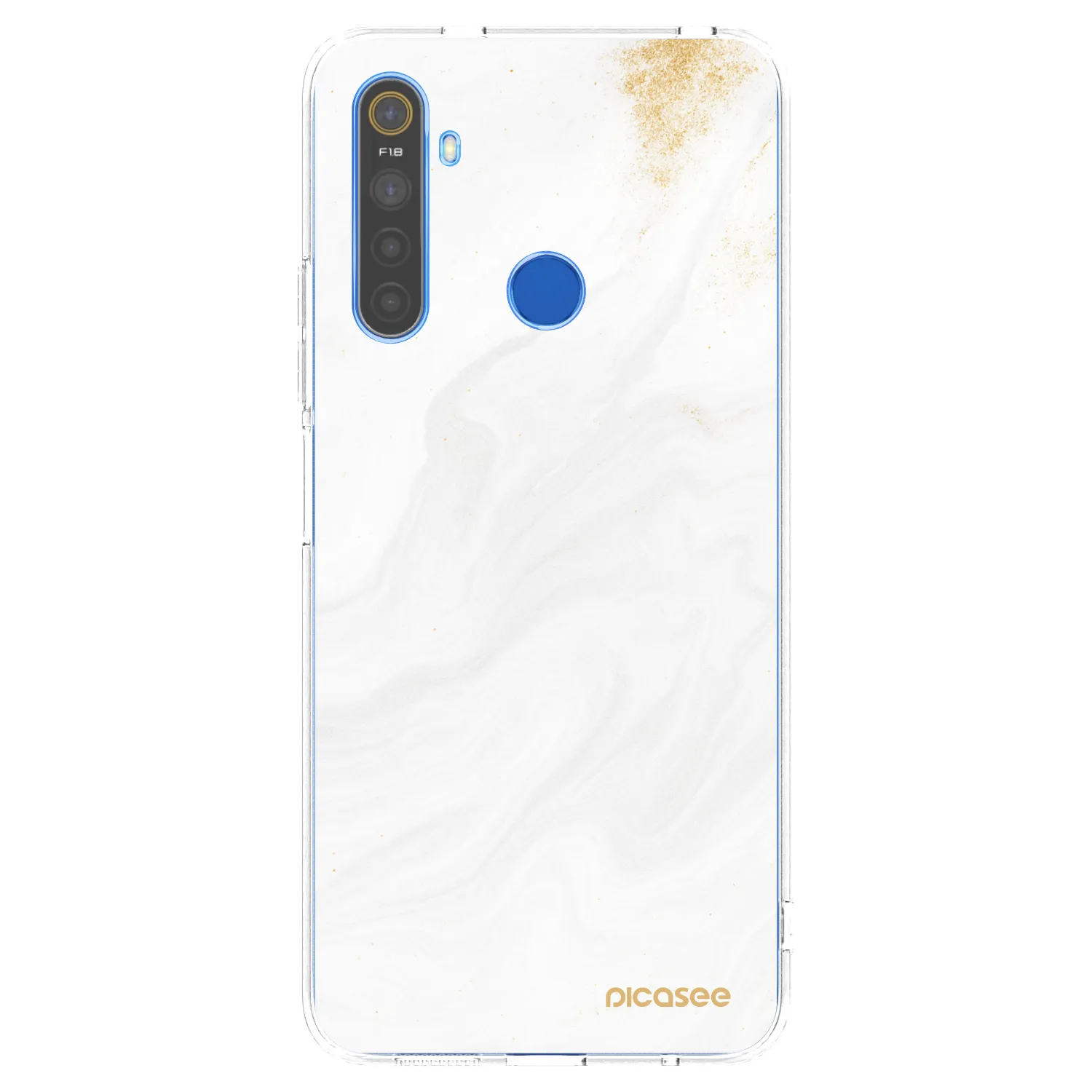 Picasee átlátszó szilikon tok az alábbi mobiltelefonokra Realme 5 - White