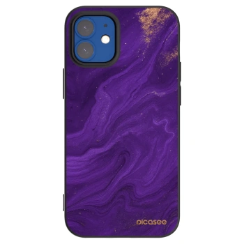 Picasee fekete szilikon tok az alábbi mobiltelefonokra Apple iPhone 12 mini - Purple