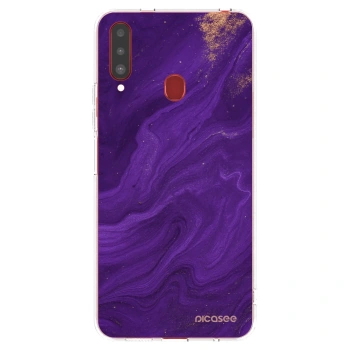 Picasee átlátszó szilikon tok az alábbi mobiltelefonokra Samsung Galaxy A20s - Purple