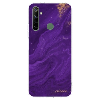 Picasee átlátszó szilikon tok az alábbi mobiltelefonokra Realme 6i - Purple