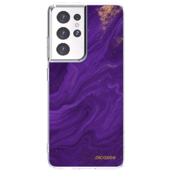 Picasee átlátszó szilikon tok az alábbi mobiltelefonokra Samsung Galaxy S21 Ultra 5G G998B - Purple