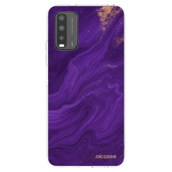 Picasee átlátszó szilikon tok az alábbi mobiltelefonokra Xiaomi Redmi 9T - Purple