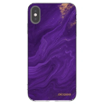 Picasee átlátszó szilikon tok az alábbi mobiltelefonokra Apple iPhone XS Max - Purple