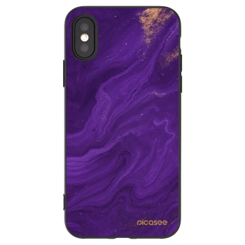 Picasee fekete szilikon tok az alábbi mobiltelefonokra Apple iPhone X/XS - Purple