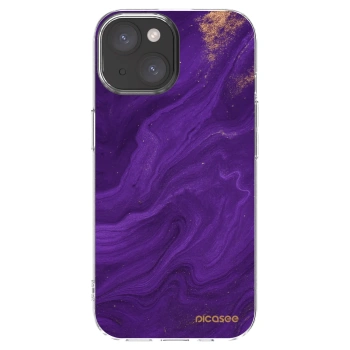 Picasee átlátszó szilikon tok az alábbi mobiltelefonokra Apple iPhone 15 - Purple