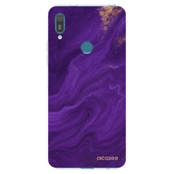Picasee átlátszó szilikon tok az alábbi mobiltelefonokra Huawei Y7 2019 - Purple
