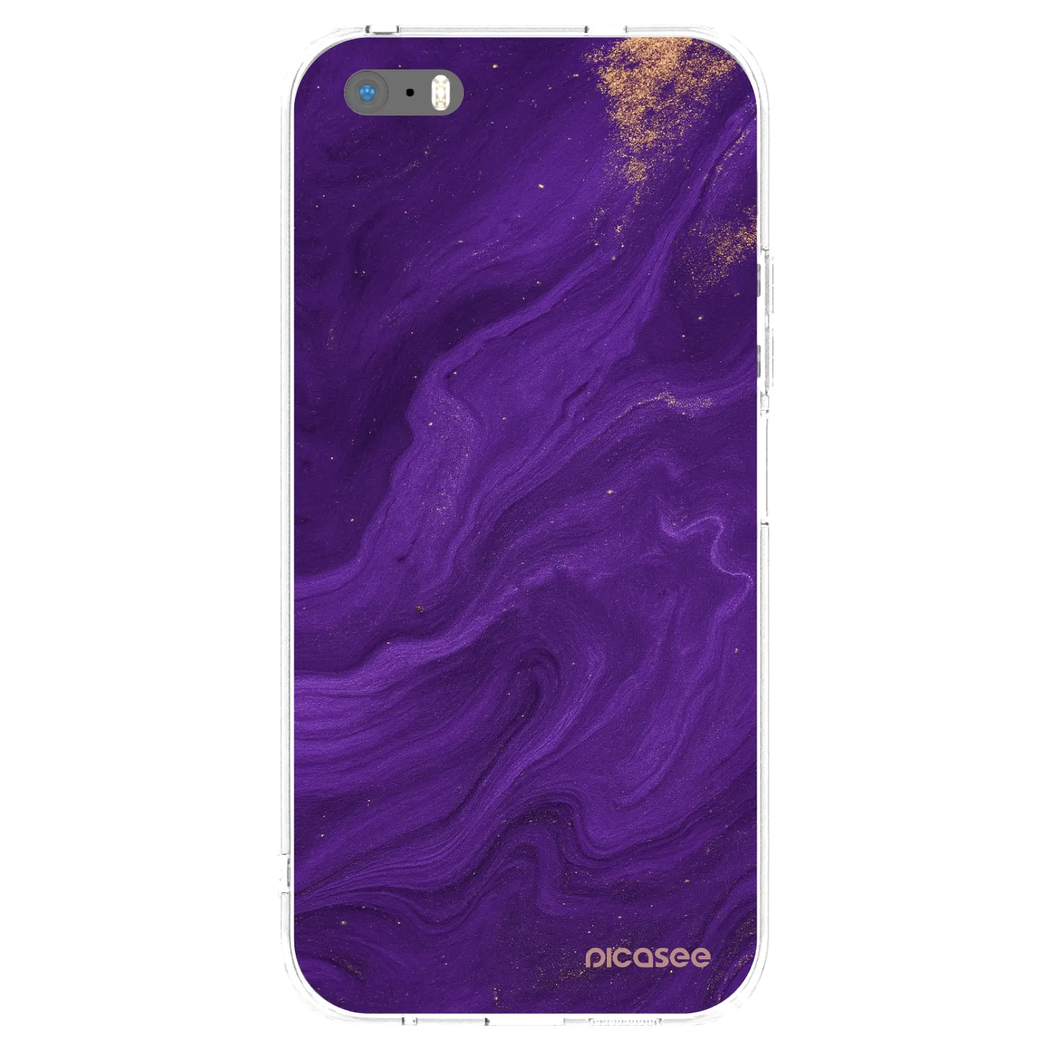 Picasee átlátszó szilikon tok az alábbi mobiltelefonokra Apple iPhone 5/5S/SE - Purple