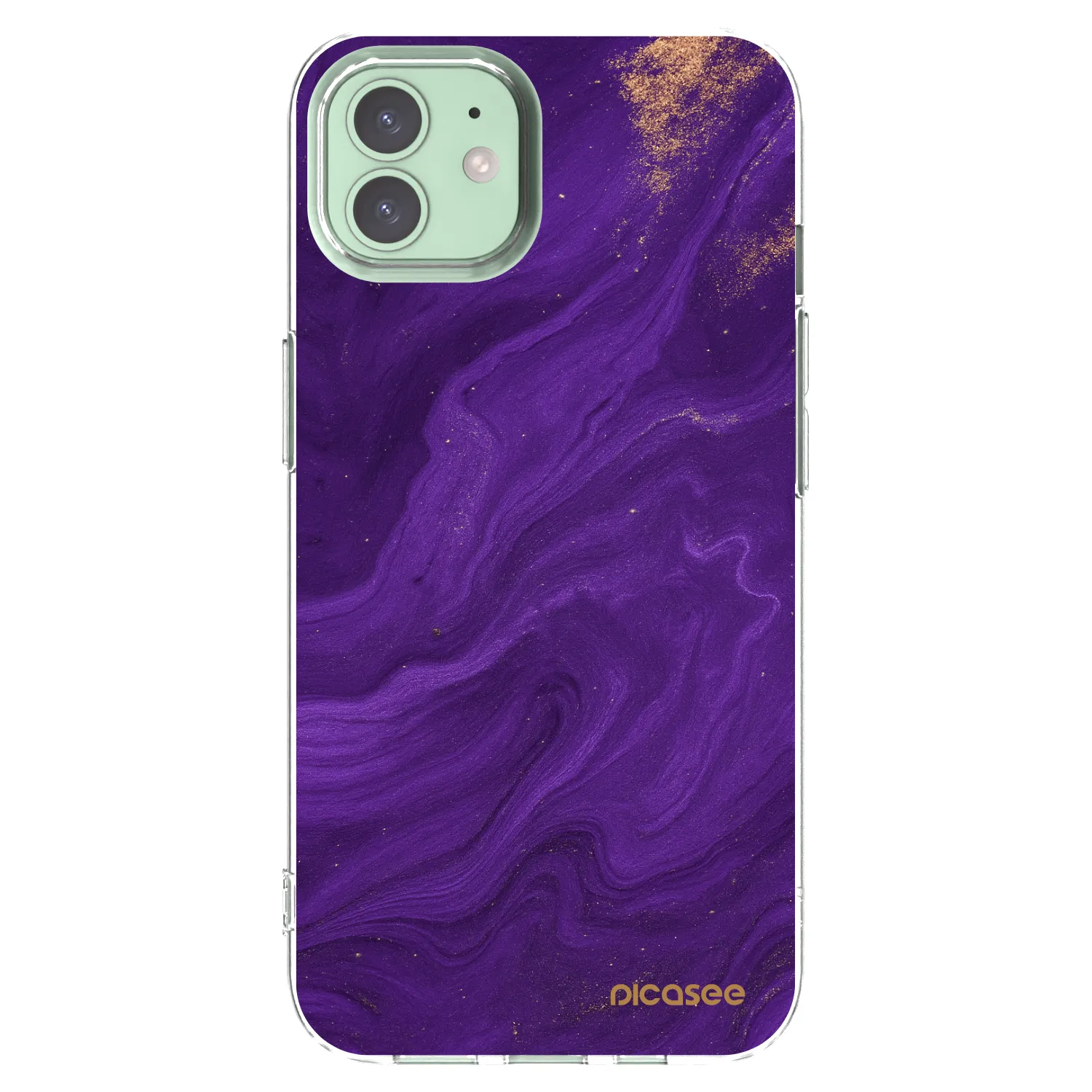 Picasee átlátszó szilikon tok az alábbi mobiltelefonokra Apple iPhone 12 - Purple