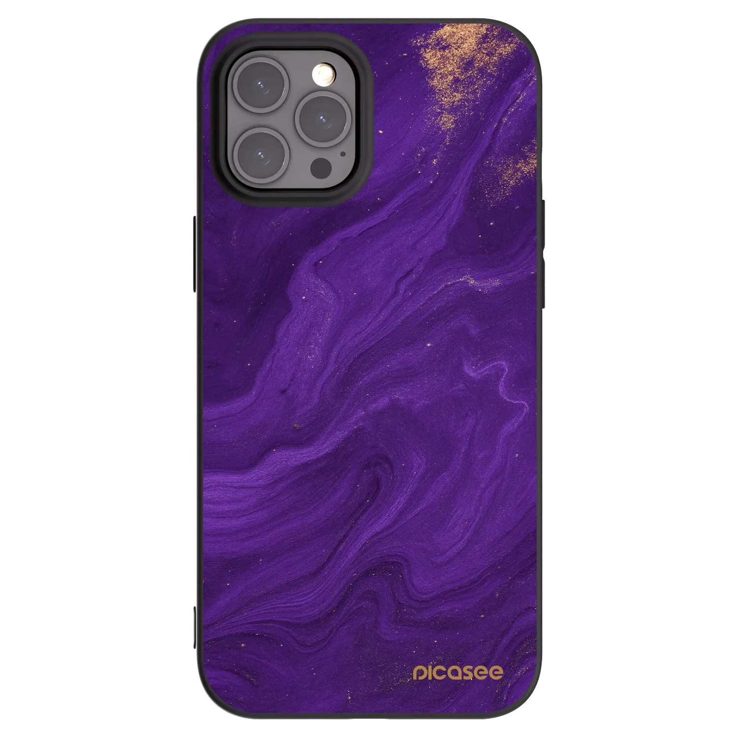 Picasee fekete szilikon tok az alábbi mobiltelefonokra Apple iPhone 12 Pro Max - Purple