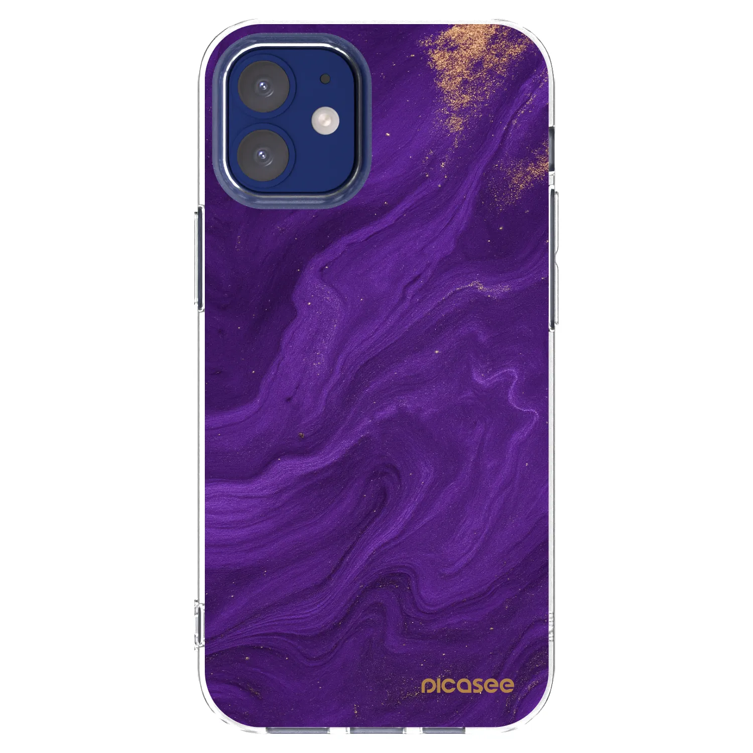 Picasee átlátszó szilikon tok az alábbi mobiltelefonokra Apple iPhone 12 mini - Purple