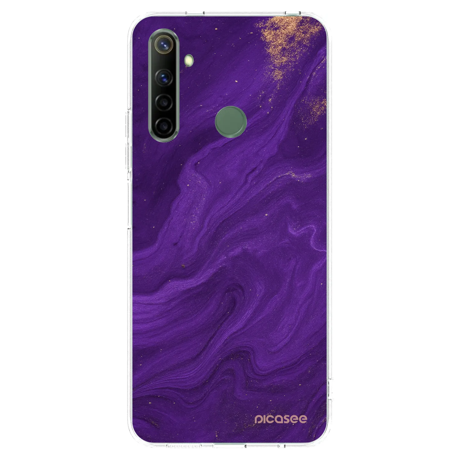 Picasee átlátszó szilikon tok az alábbi mobiltelefonokra Realme 6i - Purple