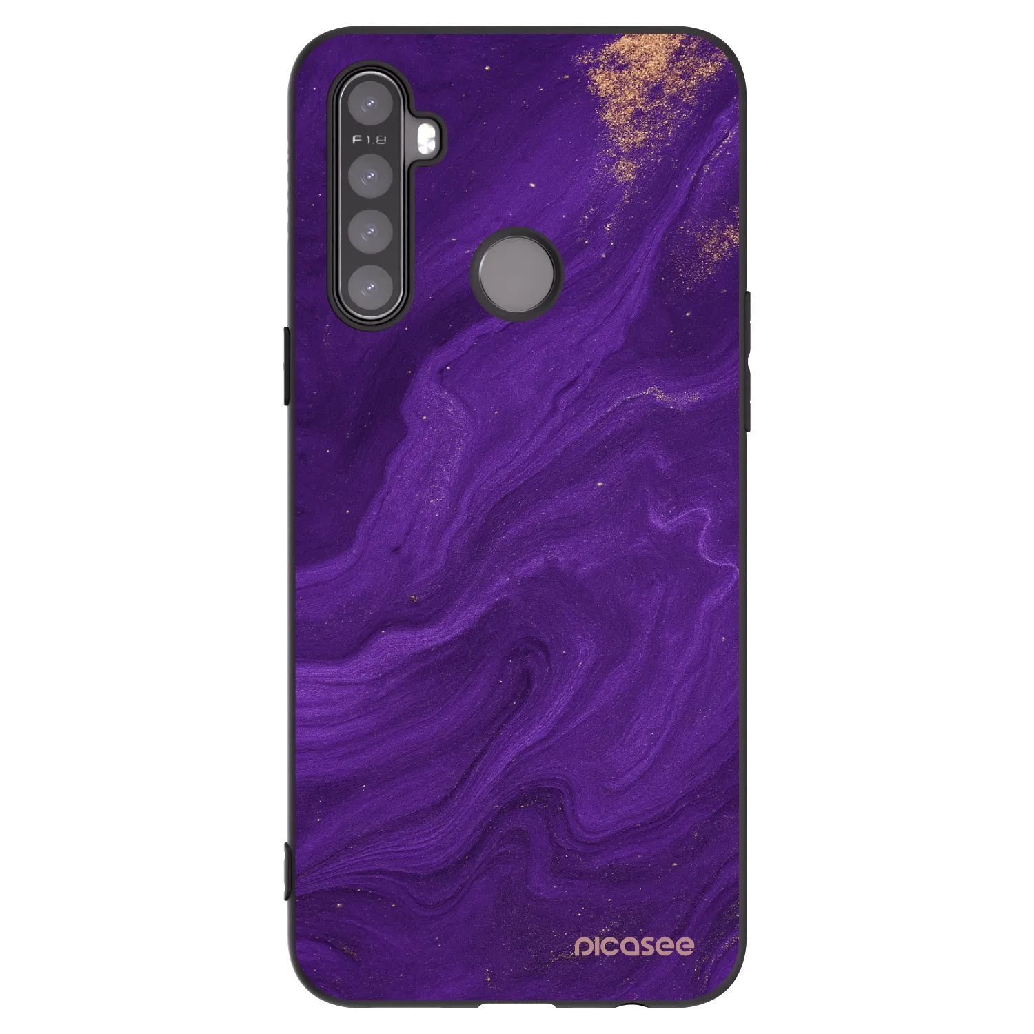 Picasee fekete szilikon tok az alábbi mobiltelefonokra Realme 6i - Purple