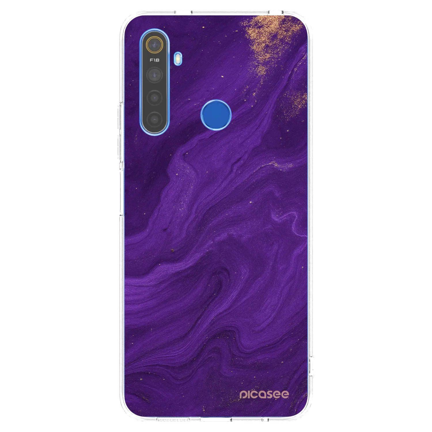 Picasee átlátszó szilikon tok az alábbi mobiltelefonokra Realme 5 - Purple